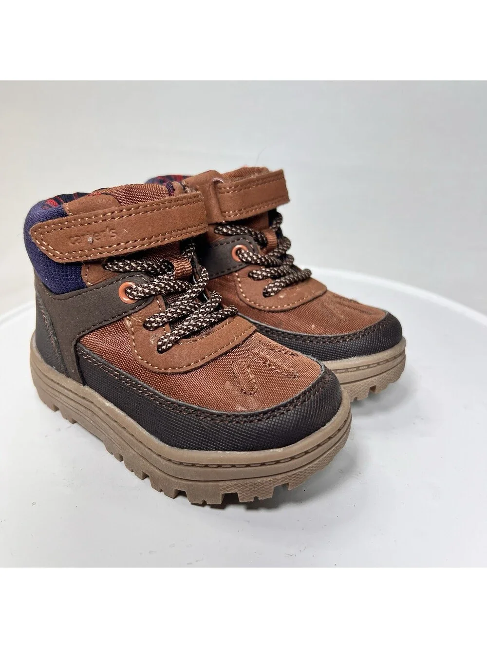 Toddler Boys CARTER'S CYRUS Brown Blue Ankle Boots Shoes 6